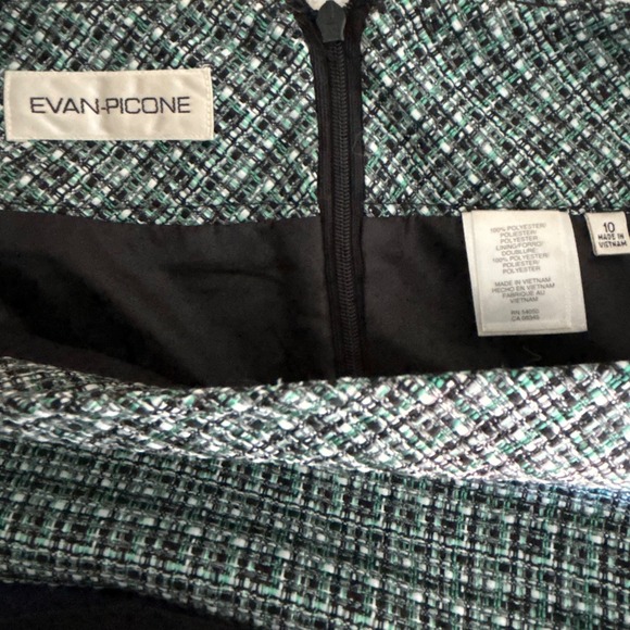 Evan Picone‎ Womens Tweed Pencil Skirt Size 10 Black Green White Career - Picture 6 of 6